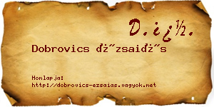 Dobrovics Ézsaiás névjegykártya